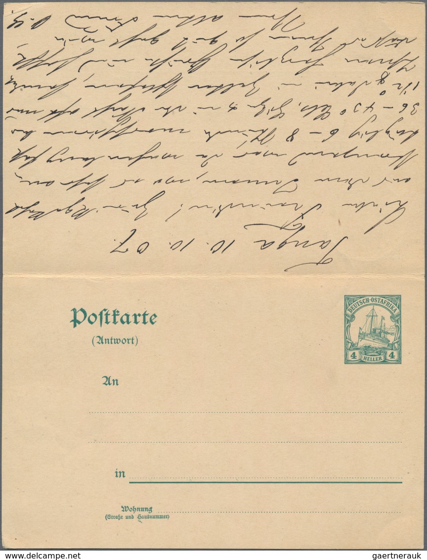 Deutsch-Ostafrika - Ganzsachen: 1907, Bedarfs- Und Portogerecht Verwendete Ganzsachenpostkarte Mit B - Duits-Oost-Afrika