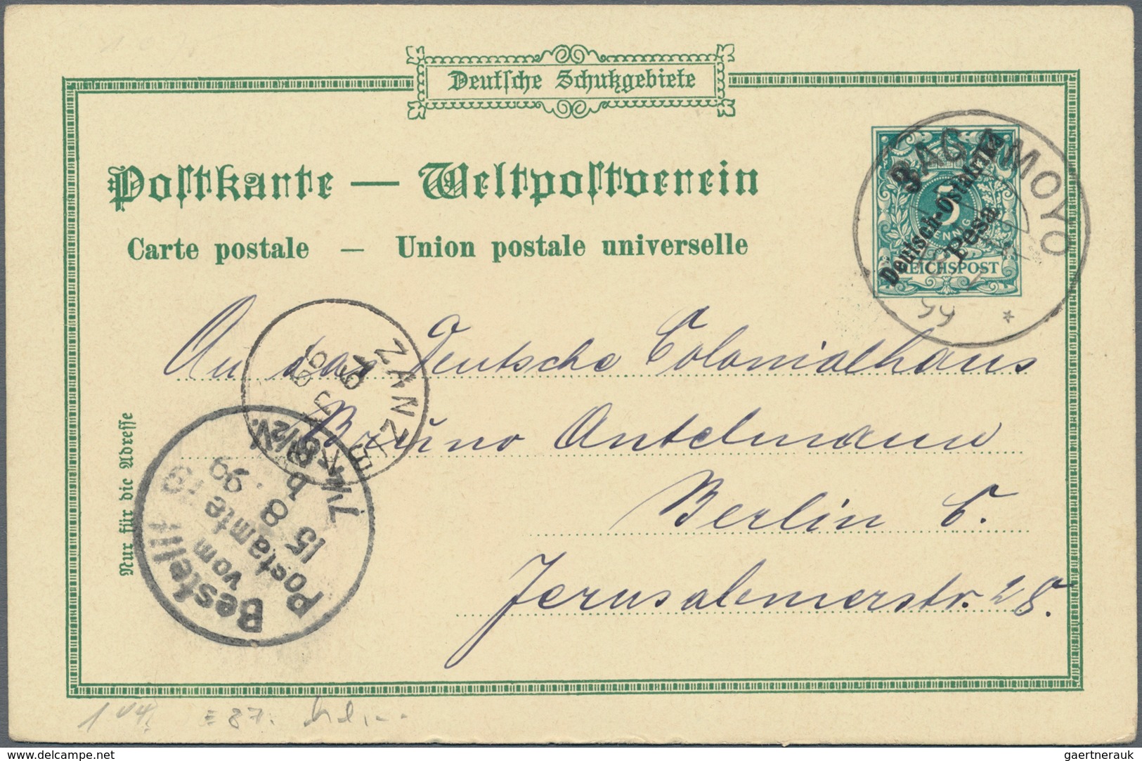 Deutsch-Ostafrika - Ganzsachen: 1898/99, Vier Gebrauchte Private Ganzsachenpostkarten Alle Mit Wst. - Duits-Oost-Afrika