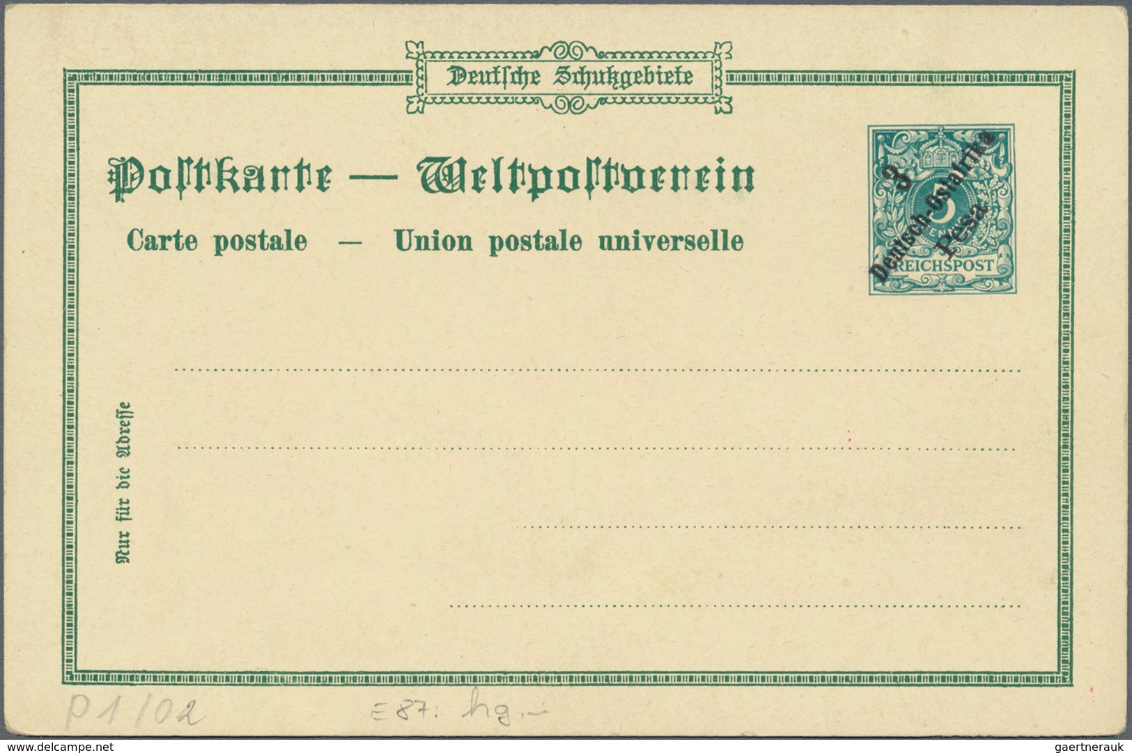 Deutsch-Ostafrika - Ganzsachen: 1898, Vier Ungebrauchte Private Ganzsachenpostkarten Wst. Krone 5 Pf - German East Africa