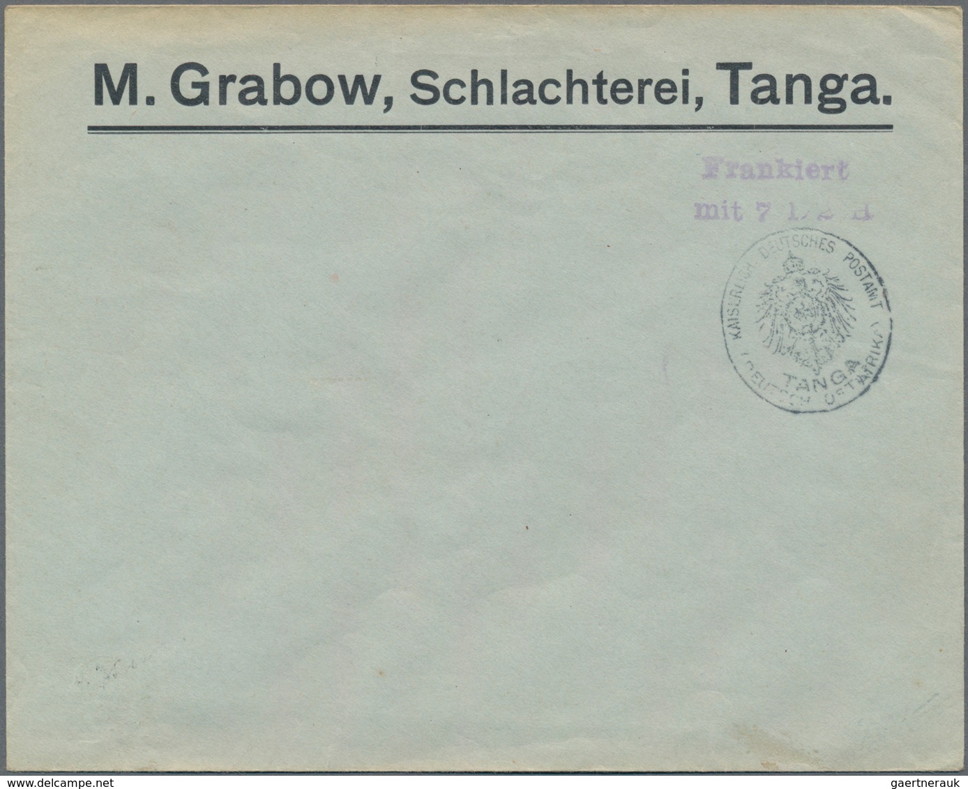 Deutsch-Ostafrika - Ganzsachen: 1905, Ungebrauchter Privater Notganzsachenumschlag Wst. Violetter Zw - German East Africa