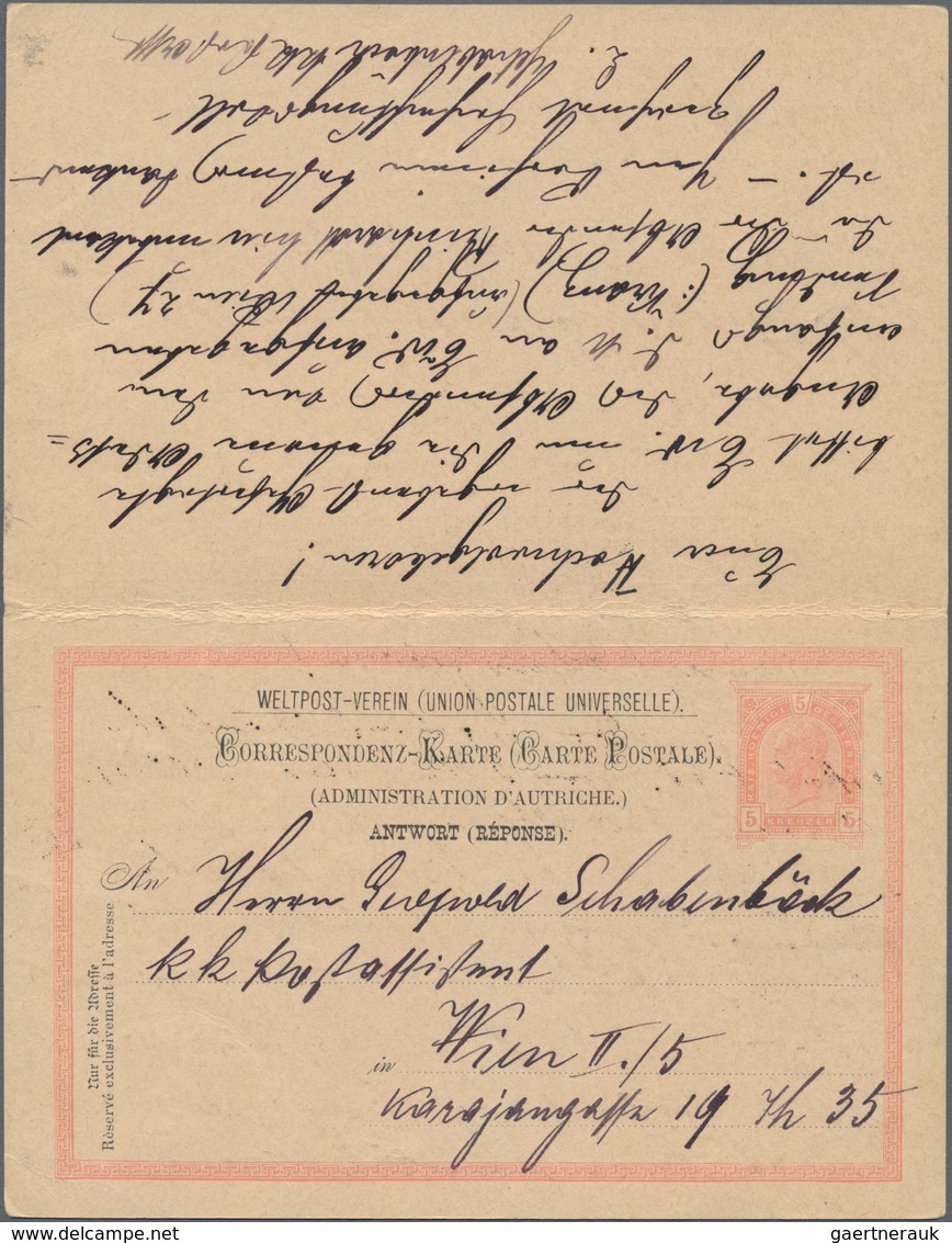 Deutsch-Ostafrika - Besonderheiten: 1898, Österreich, Gebrauchte Ganzsachenpostkarte Mit Bezahlter A - Deutsch-Ostafrika