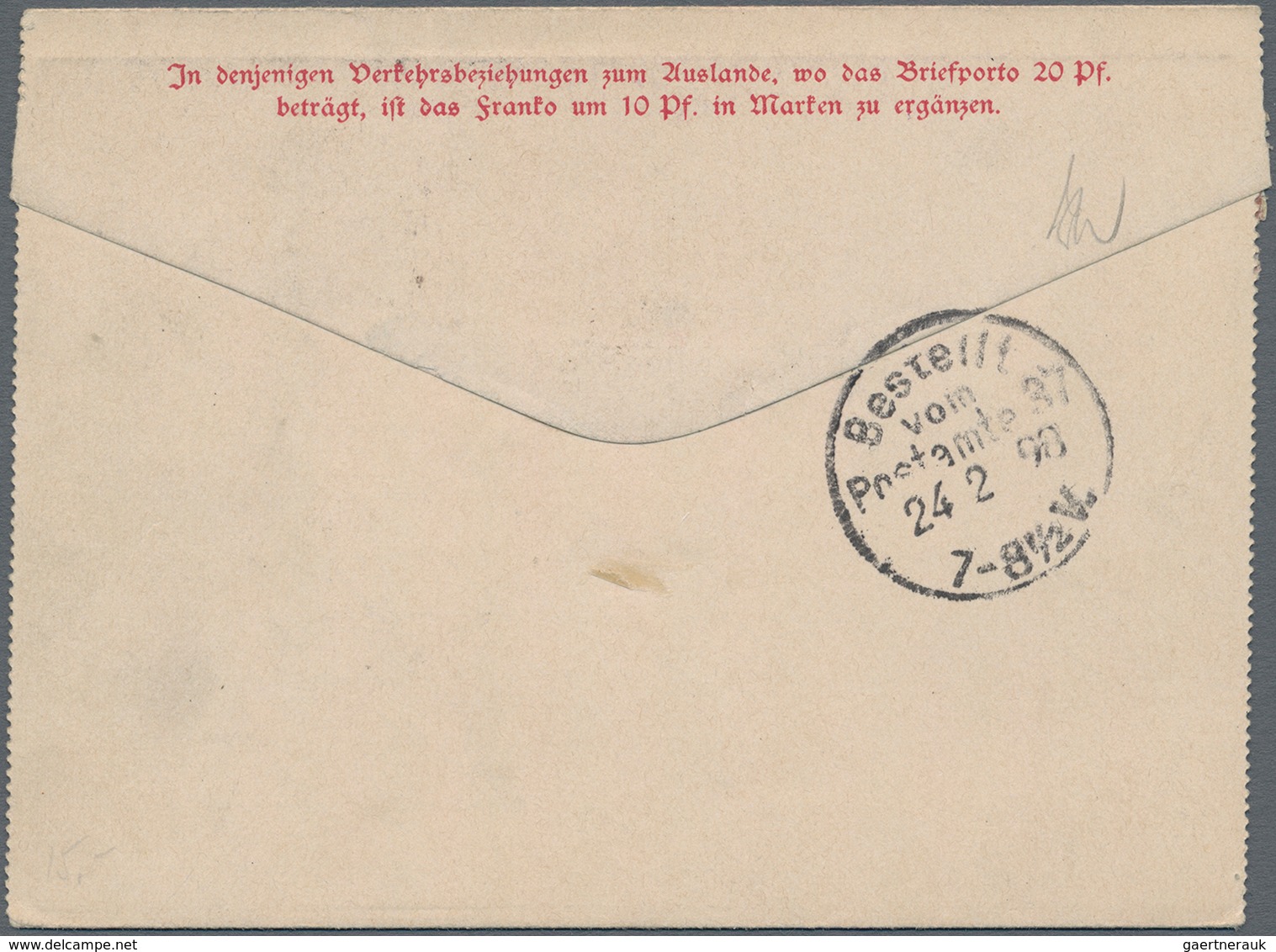 Deutsch-Südwestafrika - Mitläufer: 1898: Kartenbrief 10 Pf. Des Deutschen Reiches Mit Zusatzfrankatu - Duits-Zuidwest-Afrika