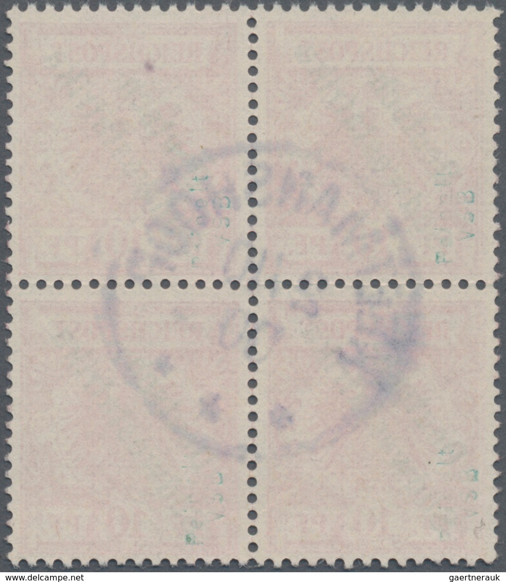 Deutsch-Südwestafrika: 1899, 10 Pfg. Lilarot Im Farbfrischen Und Gu Gezähntem 4er-Block, Zentrisch G - German South West Africa