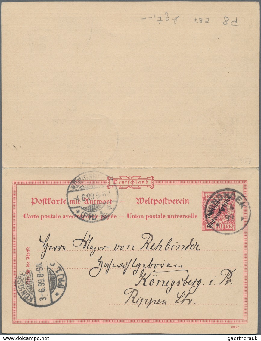 Deutsch-Südwestafrika - Ganzsachen: 1899, Gebrauchte Ganzsachenpostkarte Mit Bezahlter Antwort Und S - Deutsch-Südwestafrika