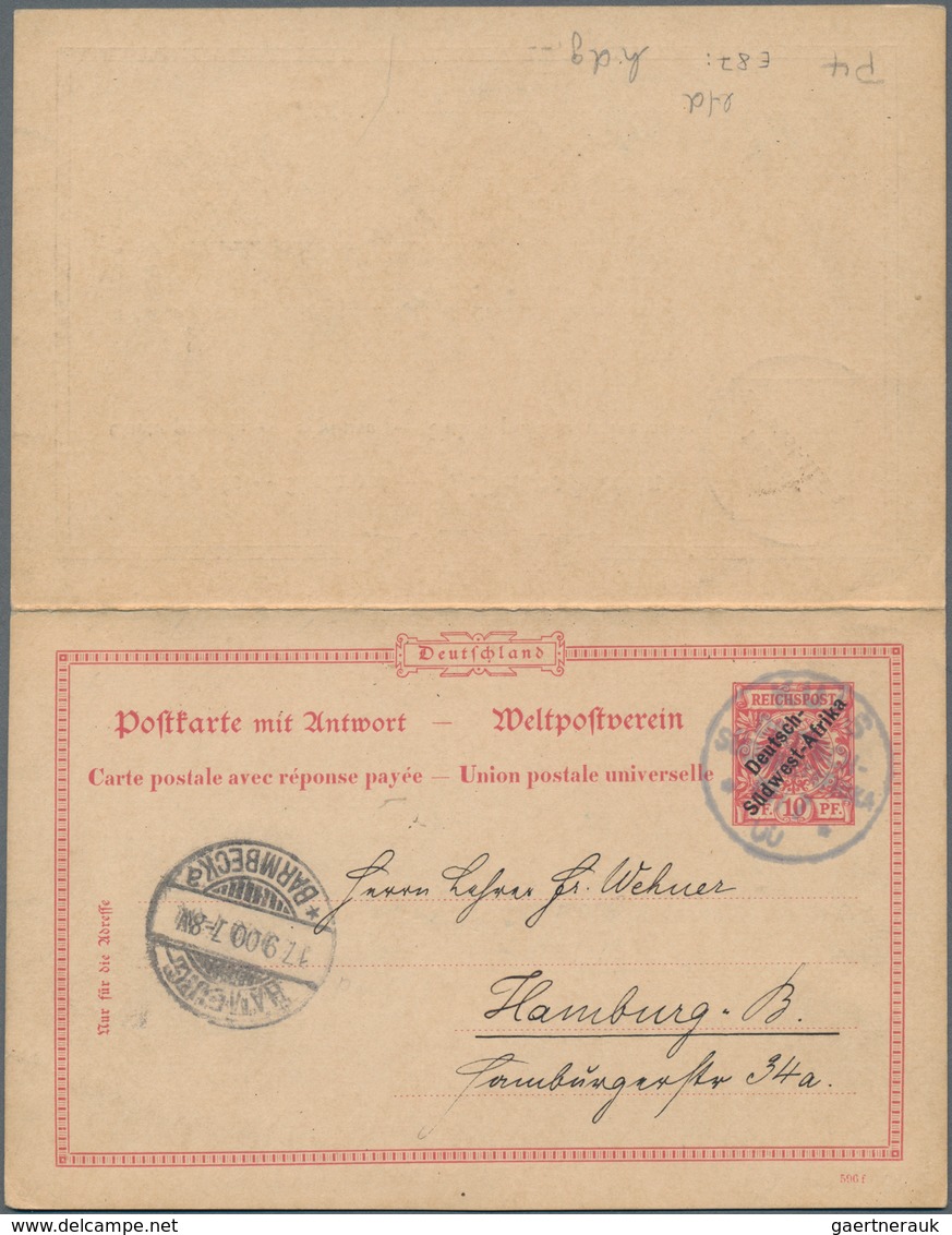 Deutsch-Südwestafrika - Ganzsachen: 1900, Gebrauchte Ganzsachenpostkarte Mit Bezahlter Antwort Und S - Duits-Zuidwest-Afrika