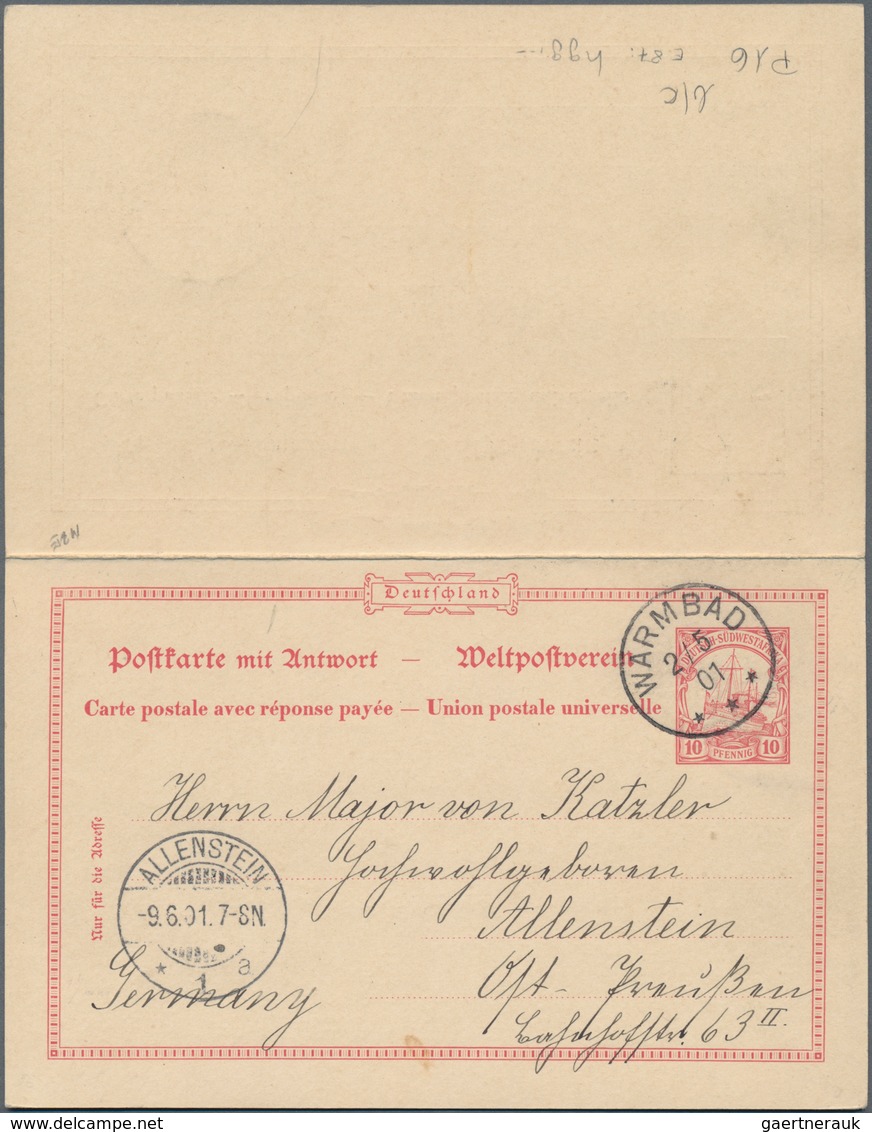 Deutsch-Südwestafrika - Ganzsachen: 1901, Gebrauchte Ganzsachenpostkarte Mit Bezahlter Antwort Wst. - German South West Africa