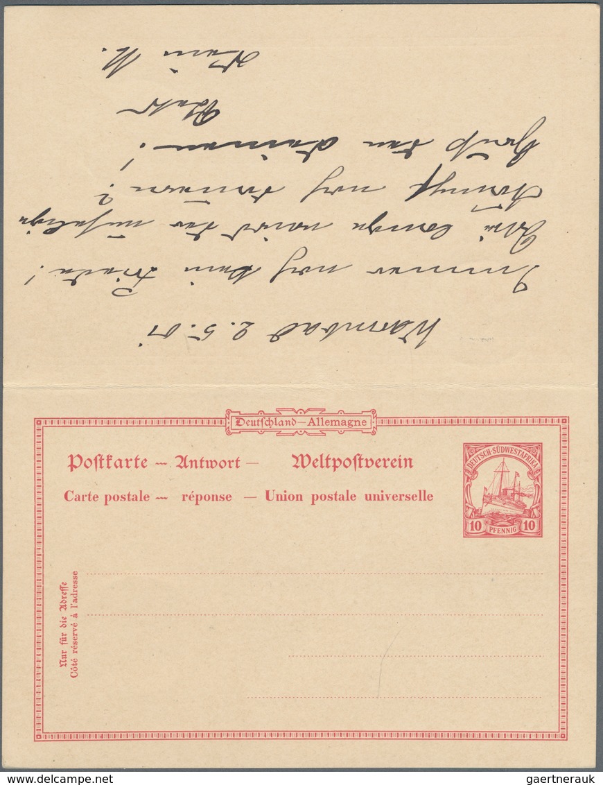 Deutsch-Südwestafrika - Ganzsachen: 1901, Gebrauchte Ganzsachenpostkarte Mit Bezahlter Antwort Wst. - German South West Africa