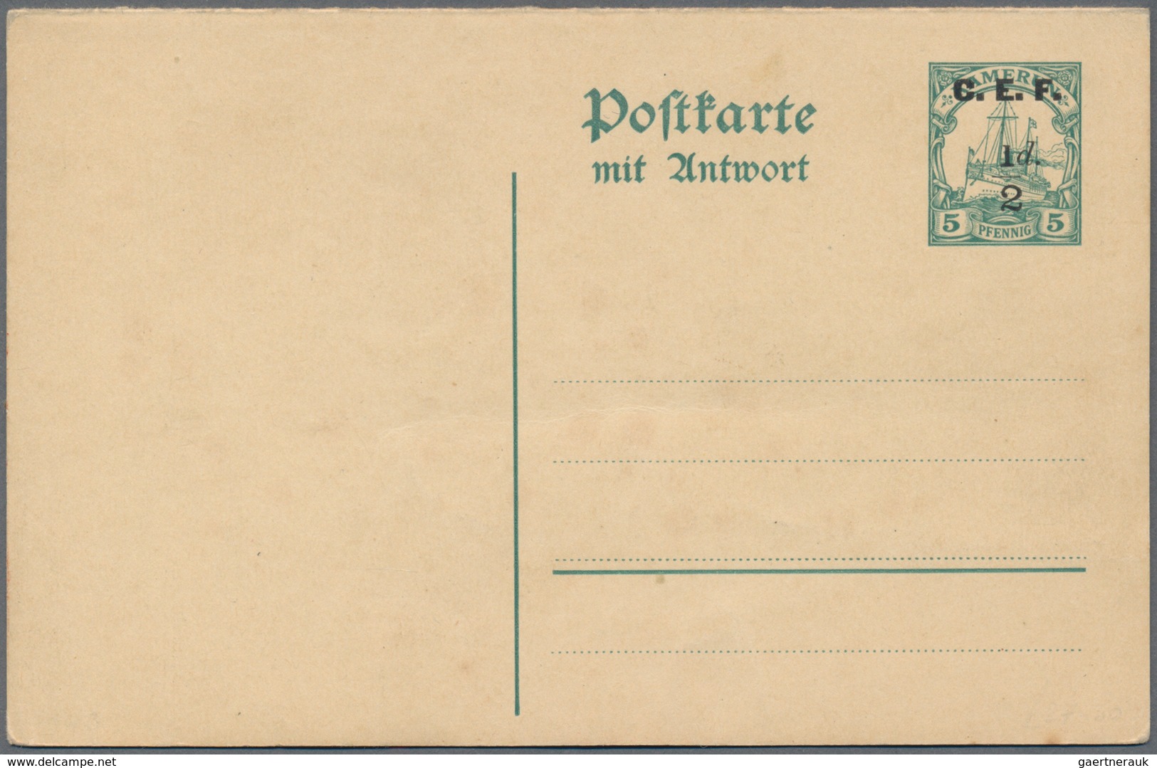 Deutsche Kolonien - Kamerun - Britische Besetzung: 1915, Ganzsachen, Drei Ungebrauchte Karten: ½d. A - Kamerun