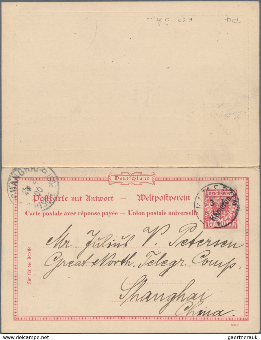 Deutsche Kolonien - Kamerun - Ganzsachen: 1900, Gebrauchte Ganzsachenpostkarte Mit Bezahlter Antwort - Cameroun