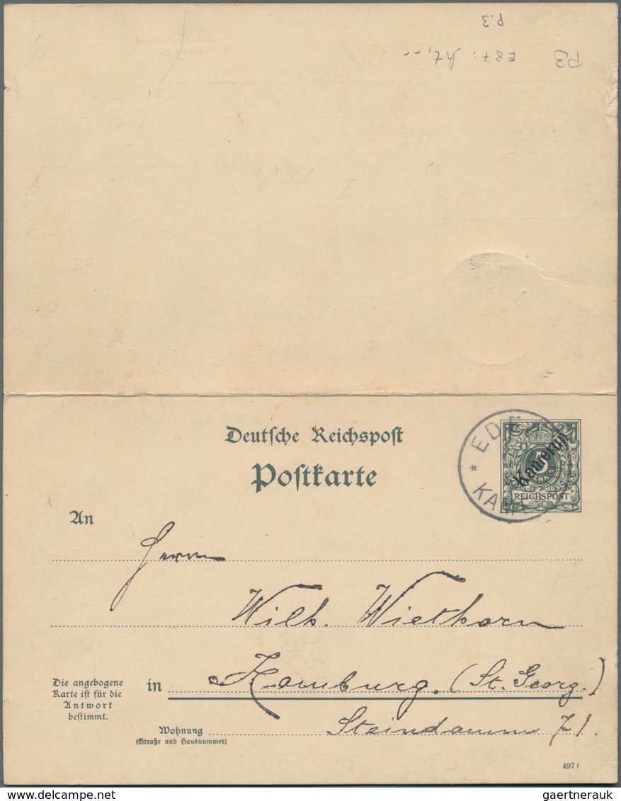 Deutsche Kolonien - Kamerun - Ganzsachen: 1906, Gebrauchte Ganzsachenpostkarte Mit Bezahlter Antwort - Kameroen