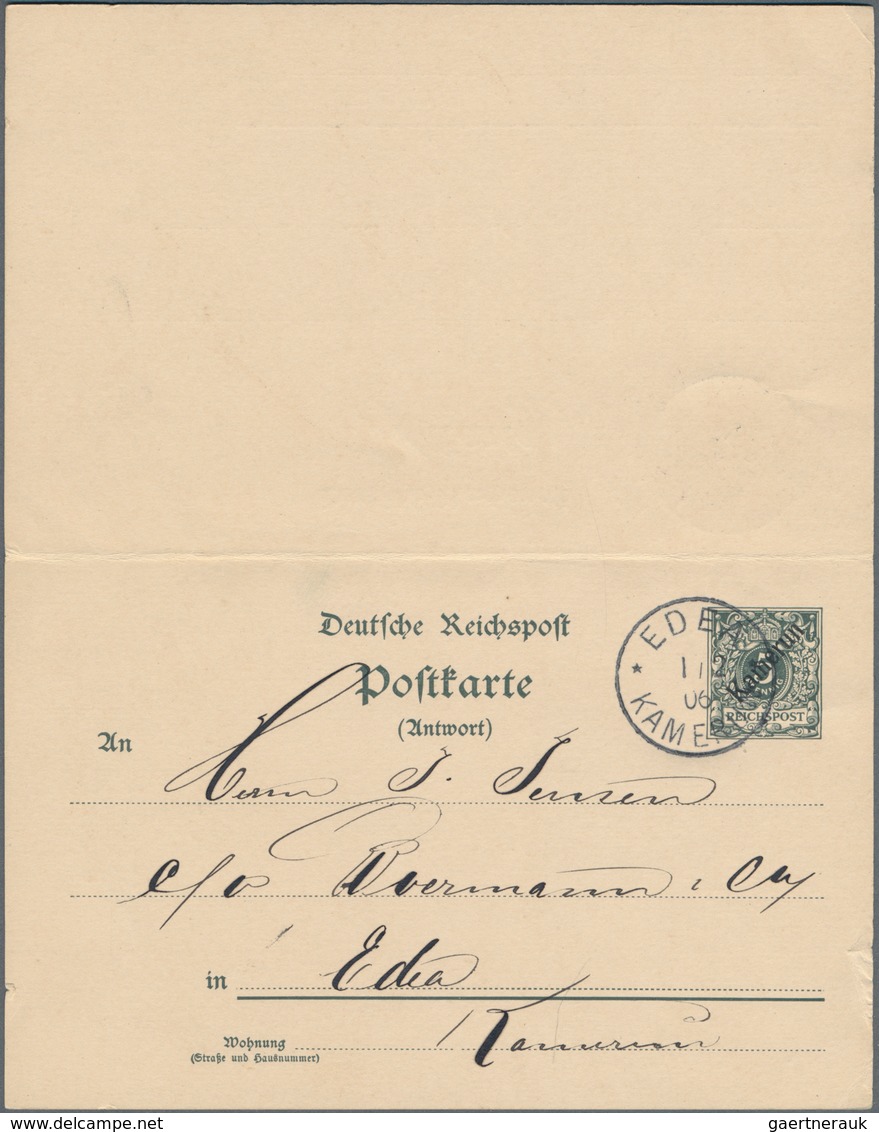 Deutsche Kolonien - Kamerun - Ganzsachen: 1906, Gebrauchte Ganzsachenpostkarte Mit Bezahlter Antwort - Cameroun