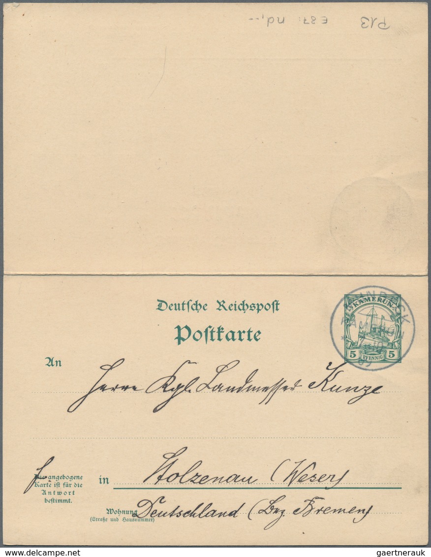 Deutsche Kolonien - Kamerun - Ganzsachen: 1909, Bedarfs- Und Portogerecht Gebrauchte Ganzsachenpostk - Cameroun