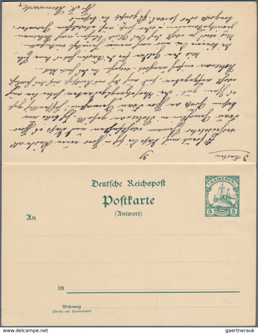 Deutsche Kolonien - Kamerun - Ganzsachen: 1909, Bedarfs- Und Portogerecht Gebrauchte Ganzsachenpostk - Cameroun