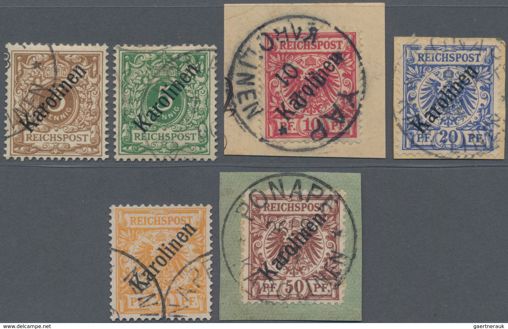 Deutsche Kolonien - Karolinen: 1899, 3 Pfg. Bis 50 Pfg. Mit Diagonalem Aufdruck, Kpl. Gestempelter S - Caroline Islands