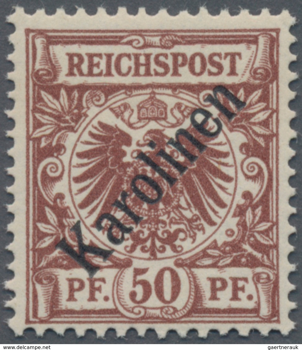 Deutsche Kolonien - Karolinen: 1899, Krone/Adler 50 Pfg. Lebh'rötl'braun, Einwandfrei Postfrisch, Si - Caroline Islands