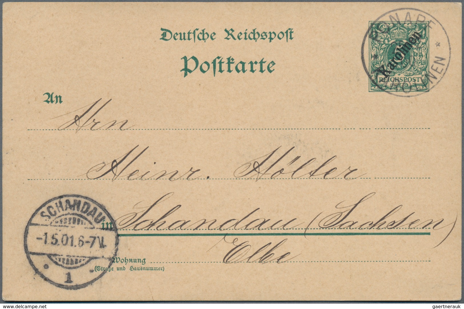 Deutsche Kolonien - Karolinen - Ganzsachen: 1899, Kompletter Gebrauchter Ganzsachenpostkartensatz De - Karolinen