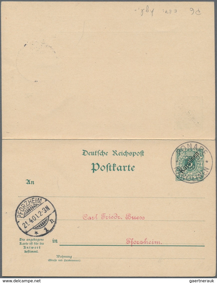 Deutsche Kolonien - Karolinen - Ganzsachen: 1901, Gebrauchte Ganzsachenpostkarte Mit Bezahlter Antwo - Karolinen