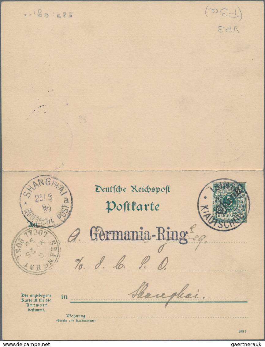 Deutsche Kolonien - Kiautschou - Ganzsachen: 1899, Gebrauchte Ganzsachenpostkarte Mit Bezahlter Antw - Kiaochow