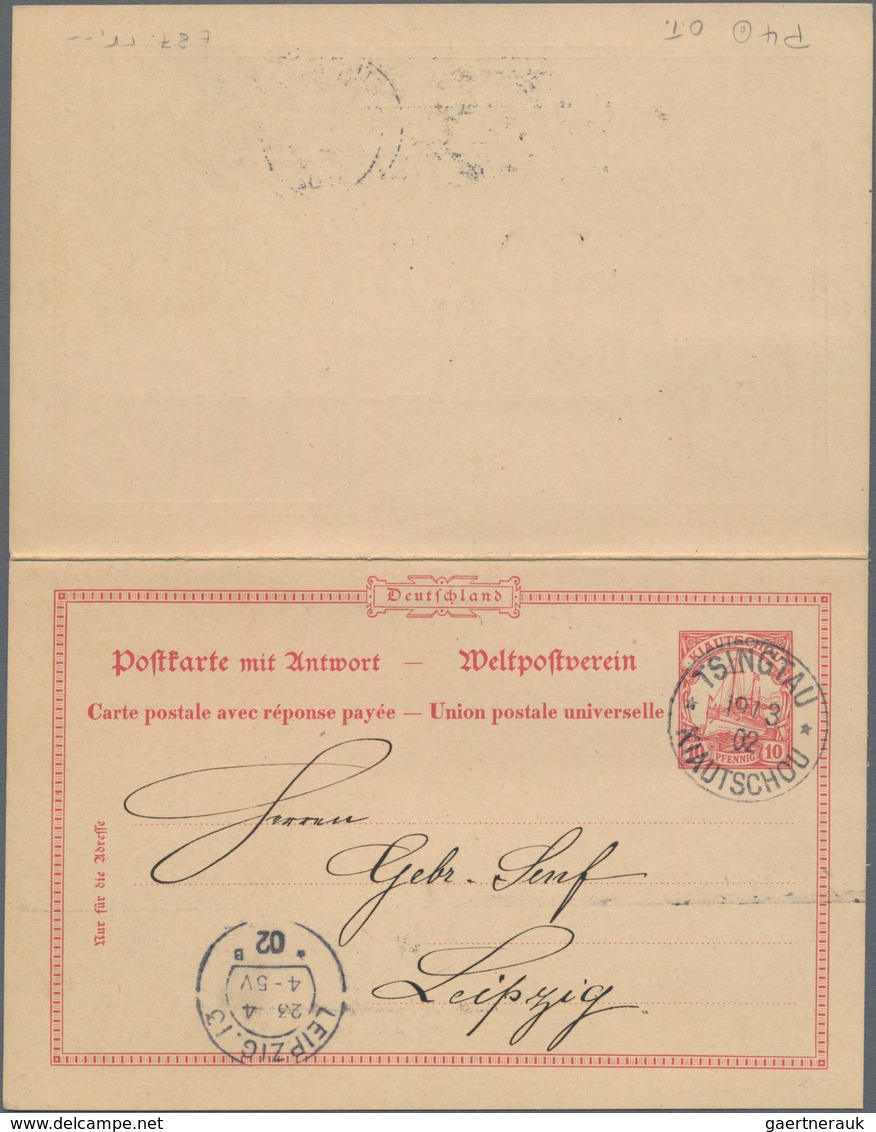 Deutsche Kolonien - Kiautschou - Ganzsachen: 1902/06, Zwei Gebrauchte Ganzsachenpostkarten Mit Bezah - Kiaochow