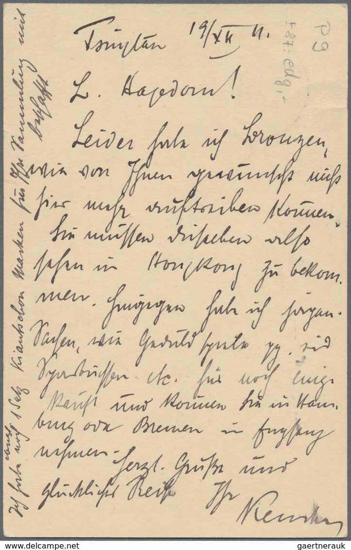 Deutsche Kolonien - Kiautschou - Ganzsachen: 1911, Bedarfs- Und Portogerecht Gebrauchte Ganzsachenpo - Kiautschou