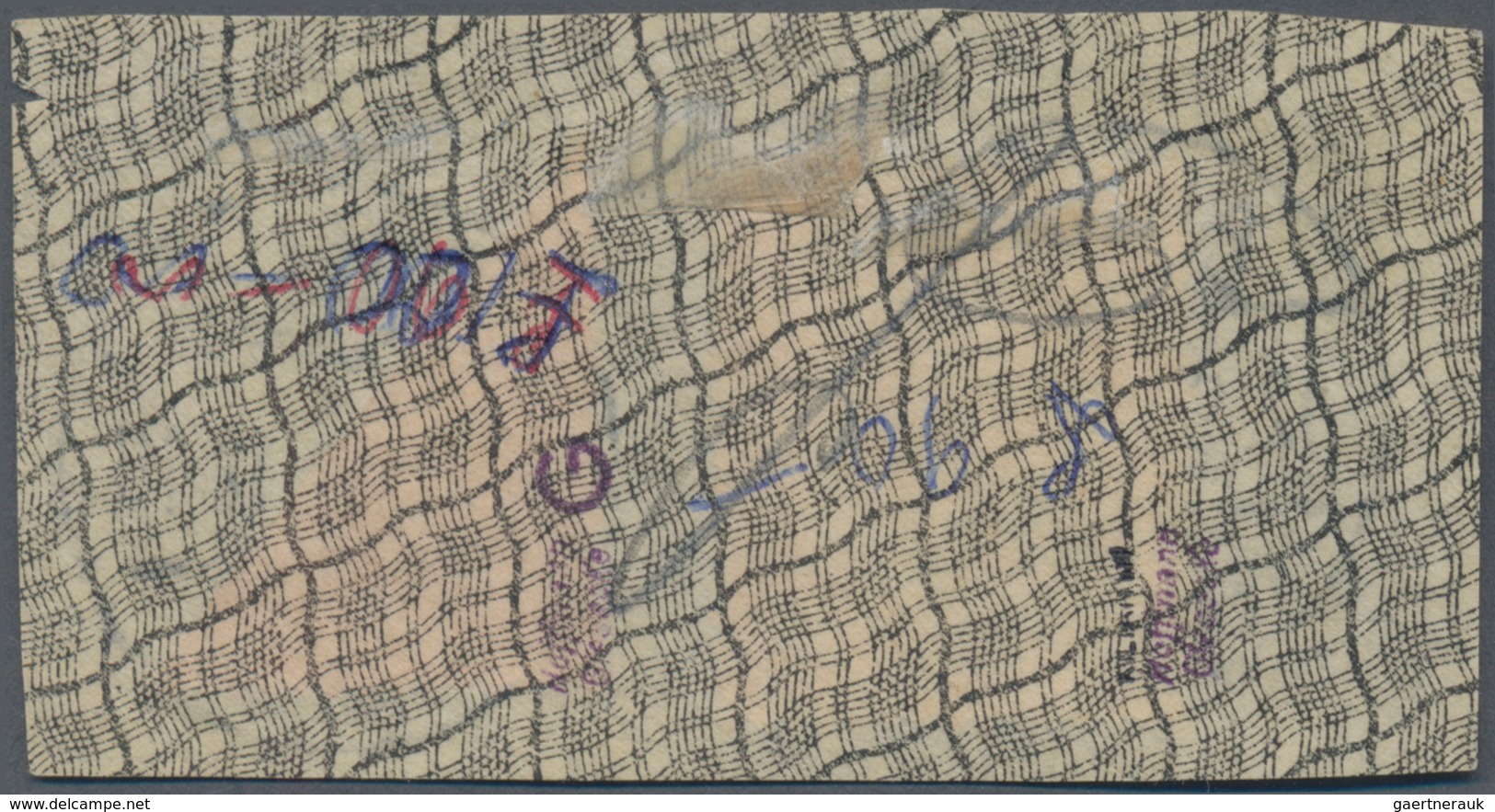 Deutsche Kolonien - Samoa - Britische Besetzung: 1914, 6 D Auf 50 Pf., Diagonale Halbierung Zusammen - Samoa