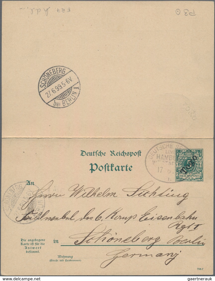 Deutsche Kolonien - Togo - Ganzsachen: 1899, Bedarfs- Und Portogerecht Verwendete Ganzsachenpostkart - Togo