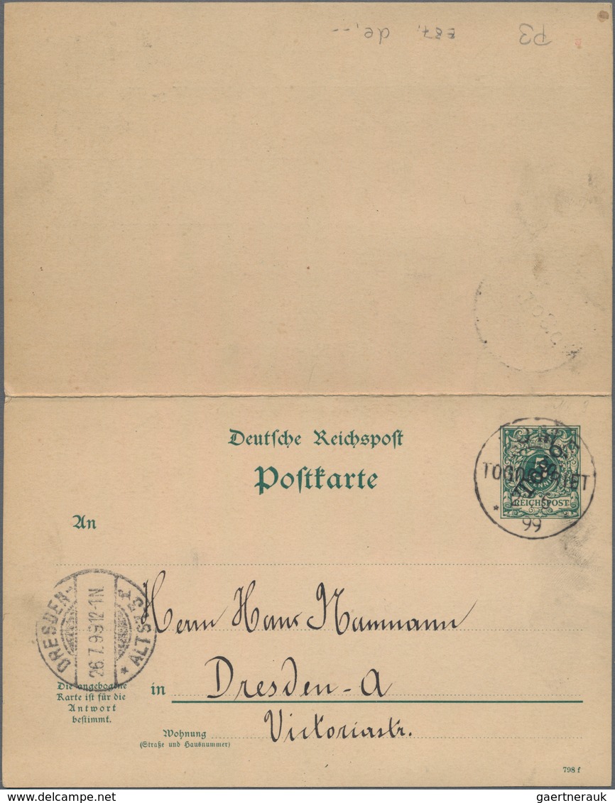 Deutsche Kolonien - Togo - Ganzsachen: 1899, Bedarfs- Und Portogerecht Verwendete Ganzsachenpostkart - Togo