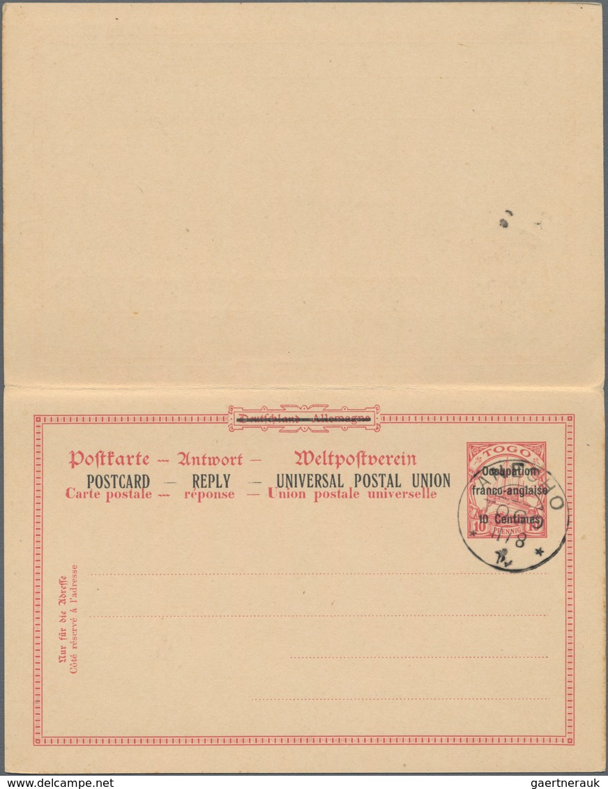 Deutsche Kolonien - Togo - Ganzsachen: 1914 (ca. Stempel Ohne Jahresangabe), Französische Besetzung, - Togo
