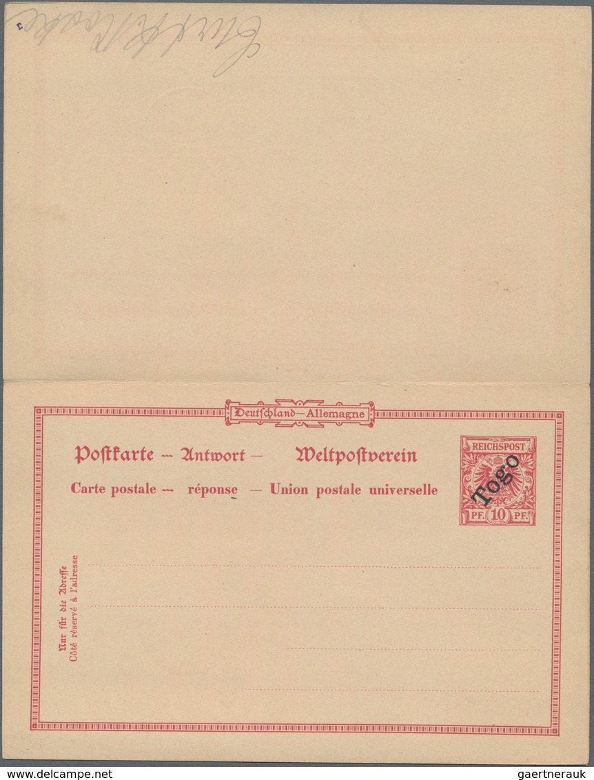 Deutsche Kolonien - Togo - Ganzsachen: 1901, Portogerecht Verwendete Ganzsachenpostkarte Mit Schwarz - Togo