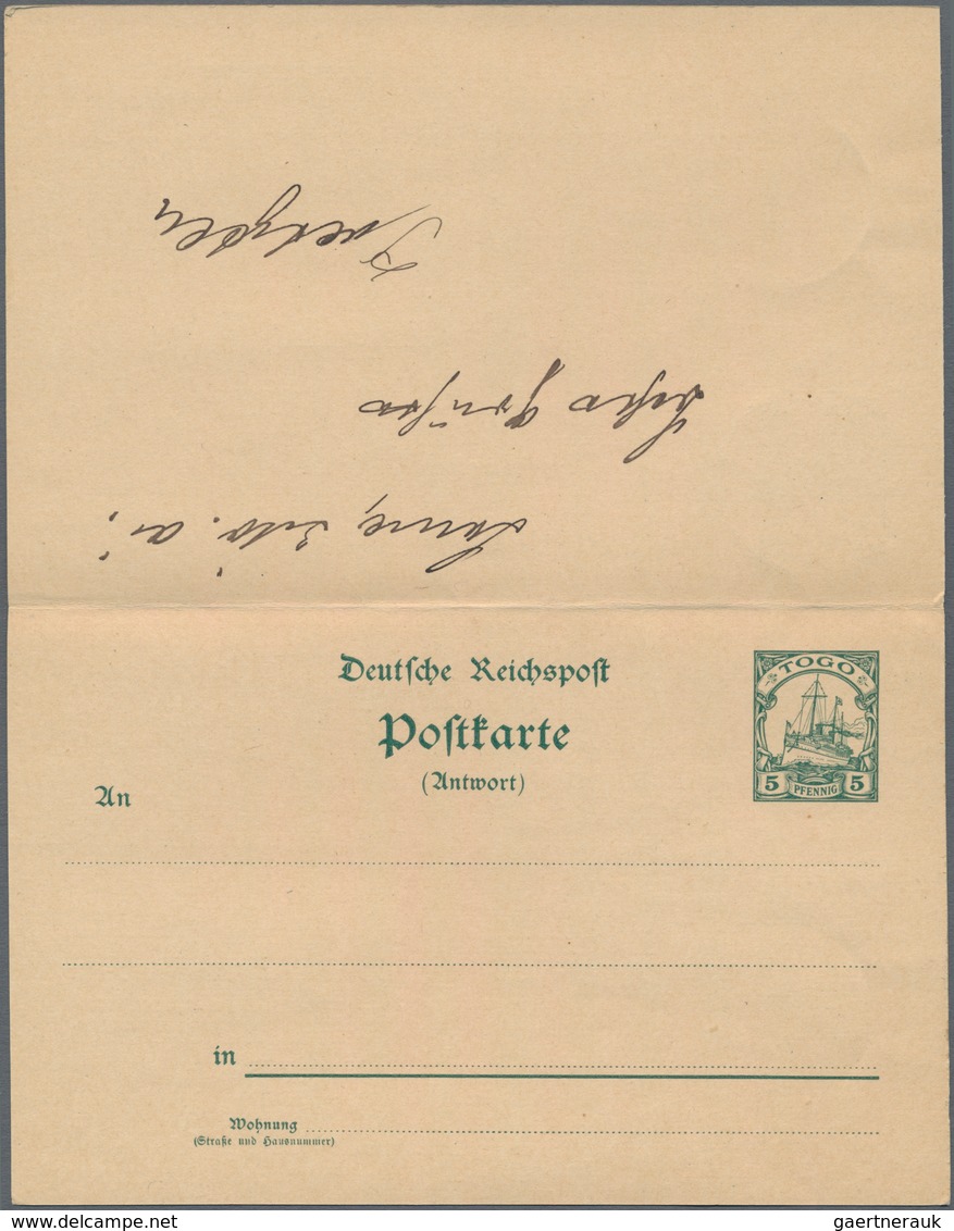 Deutsche Kolonien - Togo - Ganzsachen: 1901, Gebrauchte Ganzsachenpostkarte Mit Bezahlter Antwort Ws - Togo