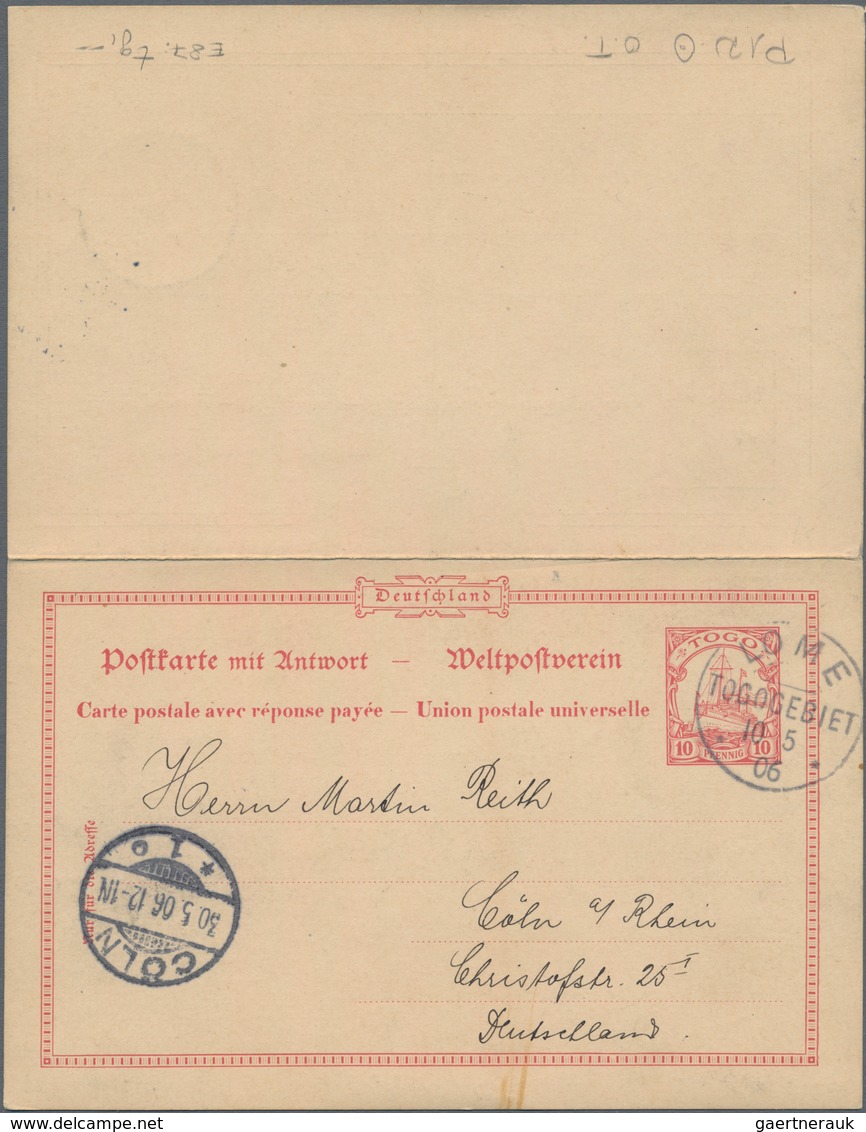 Deutsche Kolonien - Togo - Ganzsachen: 1906, Gebrauchte Ganzsachenpostkarte Mit Bezahlter Antwort Ws - Togo