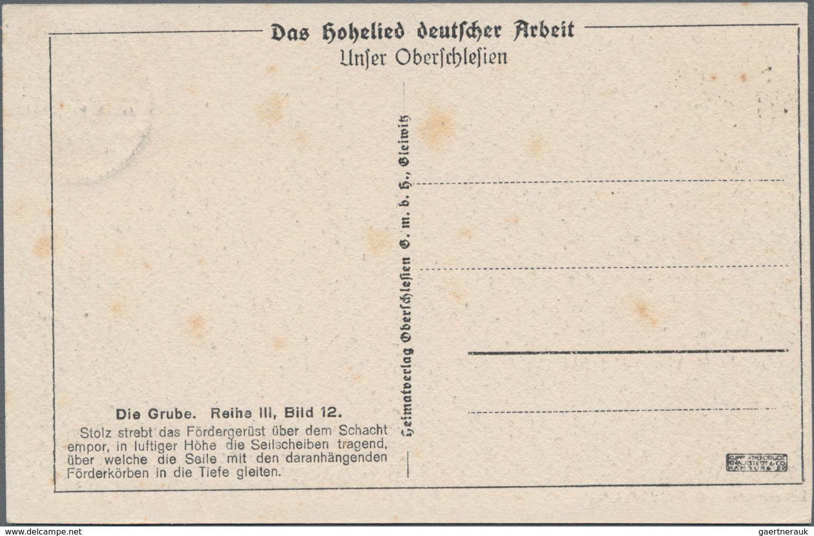 Deutsche Abstimmungsgebiete: Oberschlesien: 1920, 25 Pf Braun, Bildseitig Auf Ansichtskarte Mit Abb. - Andere & Zonder Classificatie