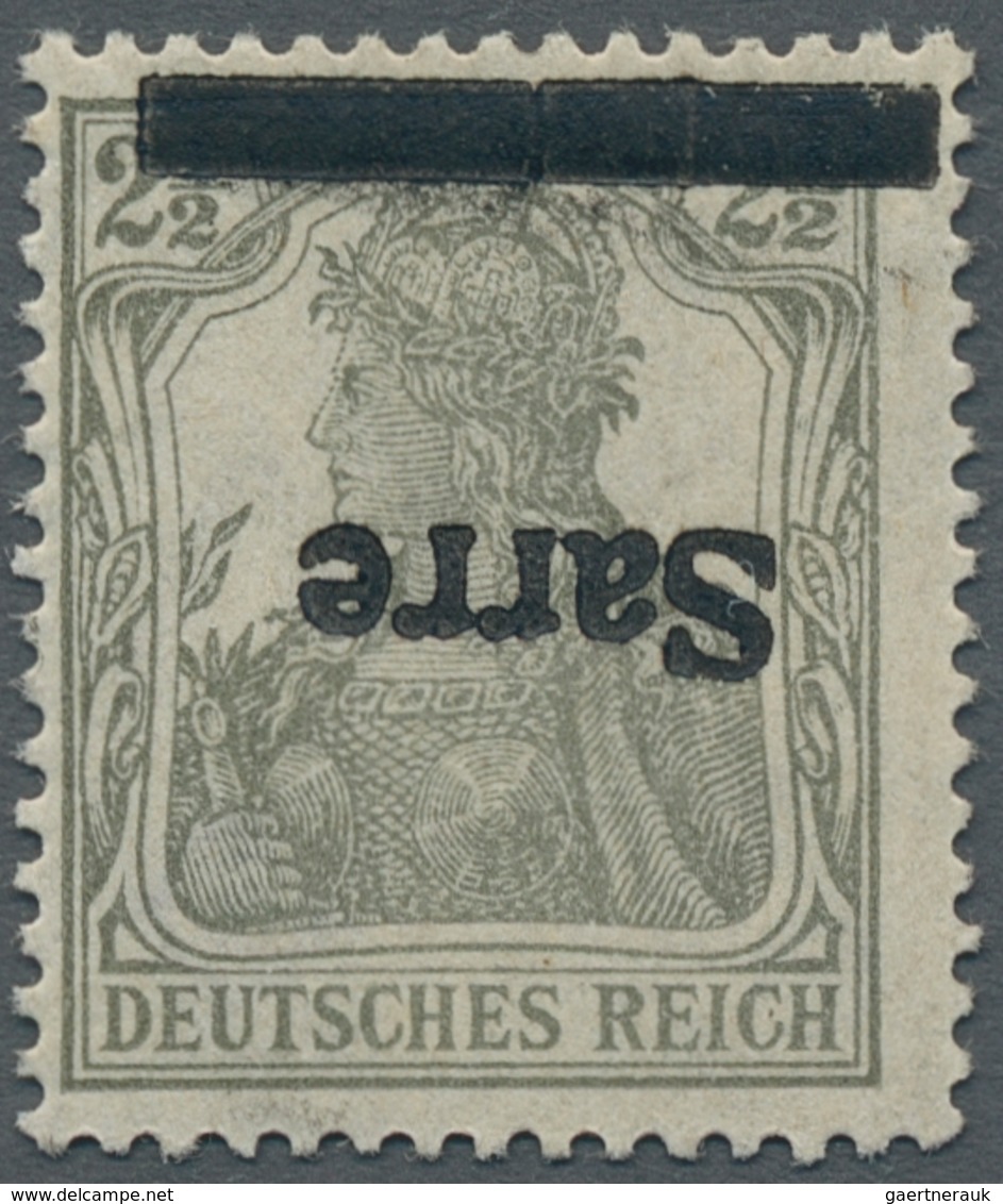 Deutsche Abstimmungsgebiete: Saargebiet: 1920, "2 ½ Pfg. Germania/Sarre Mit Kopfstehendem Aufdruck U - Brieven En Documenten