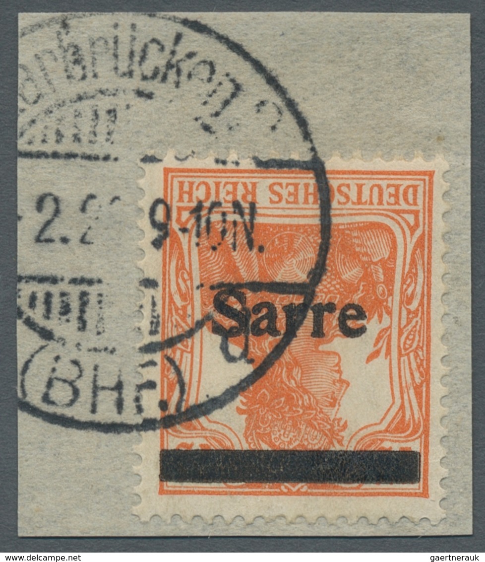 Deutsche Abstimmungsgebiete: Saargebiet: 1920, "7 ½ Pfg. Germania/Sarre Mit Kopfstehendem Aufdruck", - Briefe U. Dokumente