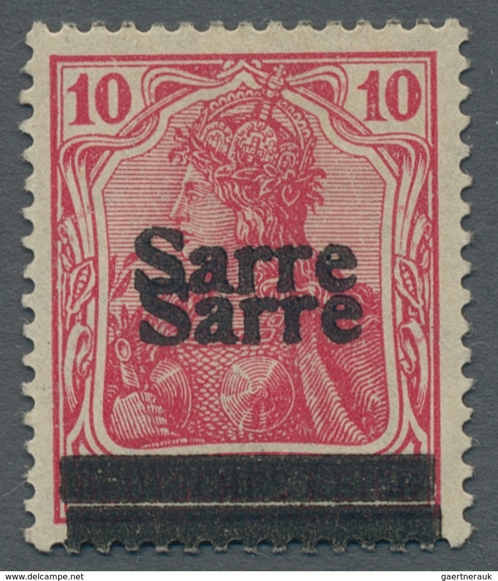 Deutsche Abstimmungsgebiete: Saargebiet: 1920, "10 Pfg. Germania/Sarre Mit Doppeltem Aufdruck", Unge - Covers & Documents