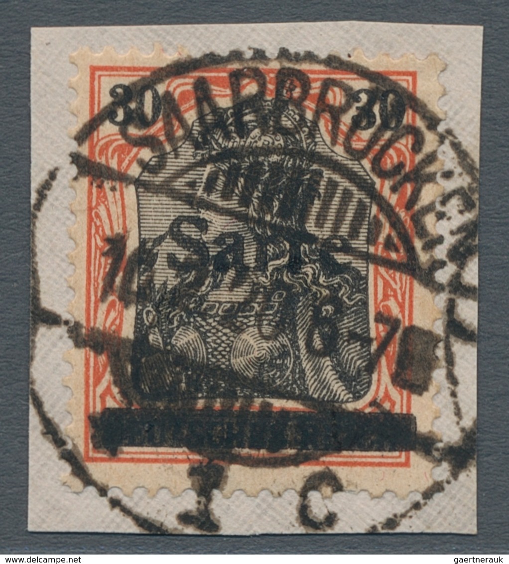 Deutsche Abstimmungsgebiete: Saargebiet: 1920, "30 Pfg. Germania/Sarre Auf Orangeweißem Papier", Zen - Briefe U. Dokumente