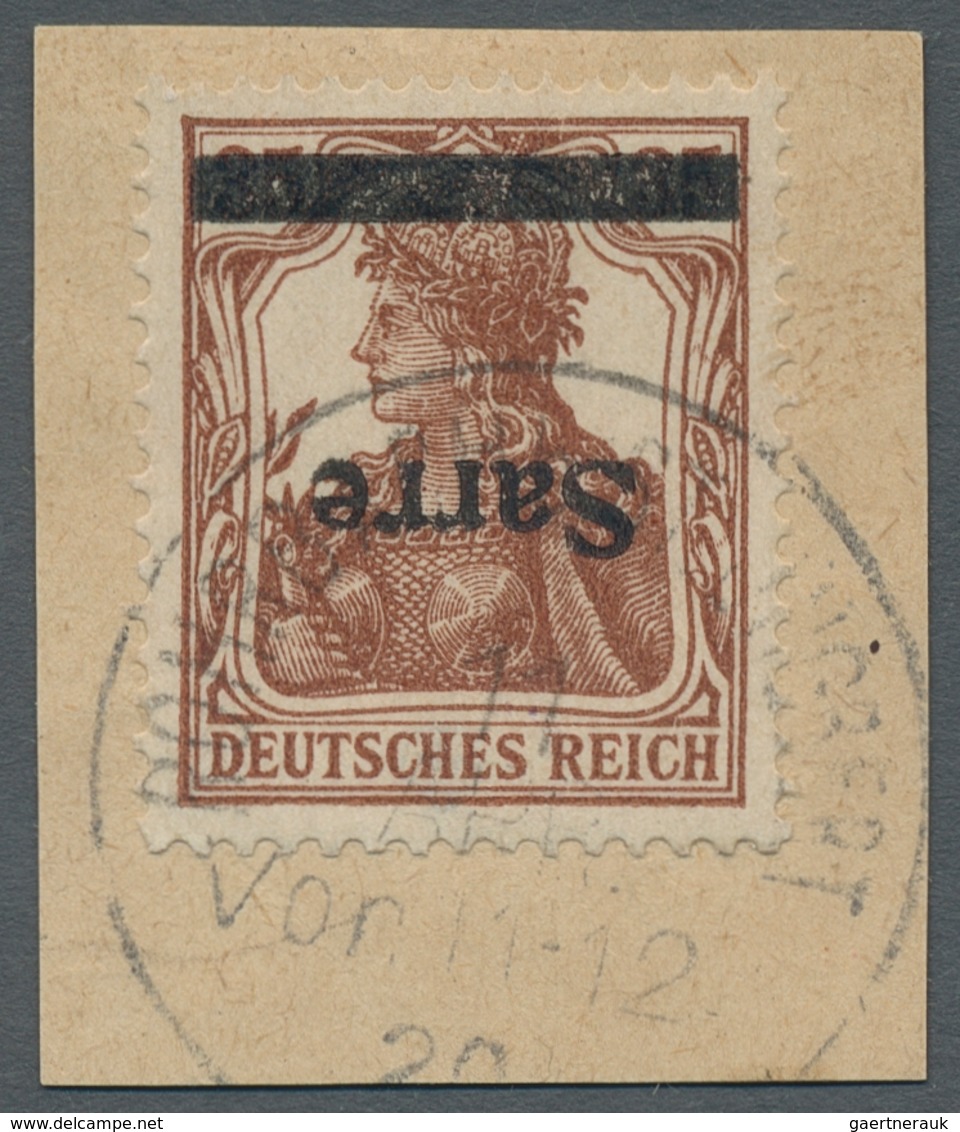Deutsche Abstimmungsgebiete: Saargebiet: 1920, "35 Pfg. Germania/Sarre Mit Kopfstehendem Aufdruck", - Covers & Documents