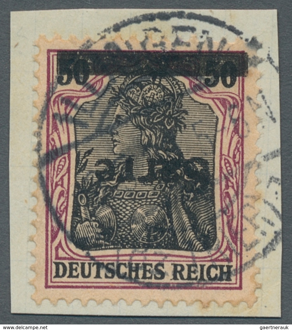 Deutsche Abstimmungsgebiete: Saargebiet: 1920, "50 Pfg. Germania/Sarre Mit Kopfstehendem Aufdruck", - Briefe U. Dokumente