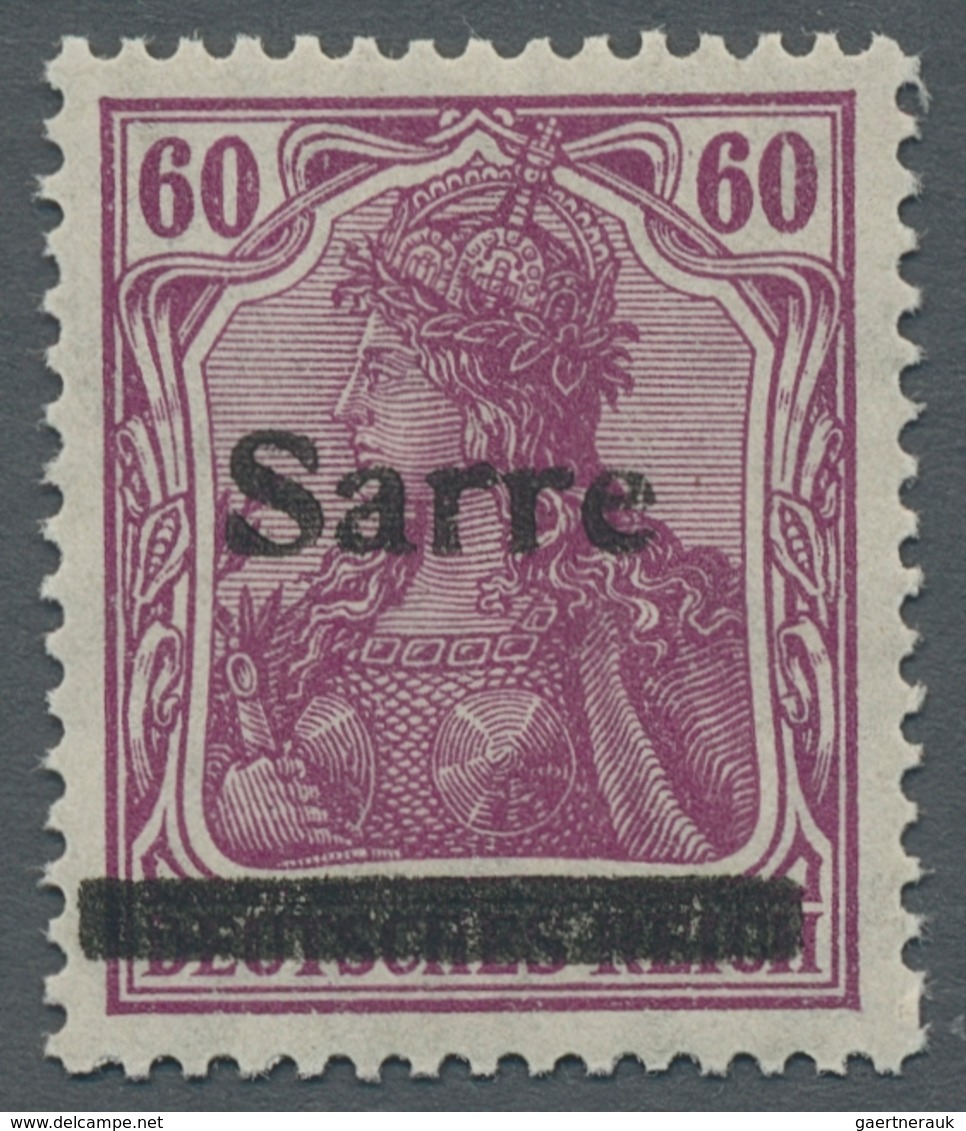 Deutsche Abstimmungsgebiete: Saargebiet: 1920, "60 Pfg. Germania/Sarre Purpurlila", Die Seltene Farb - Covers & Documents