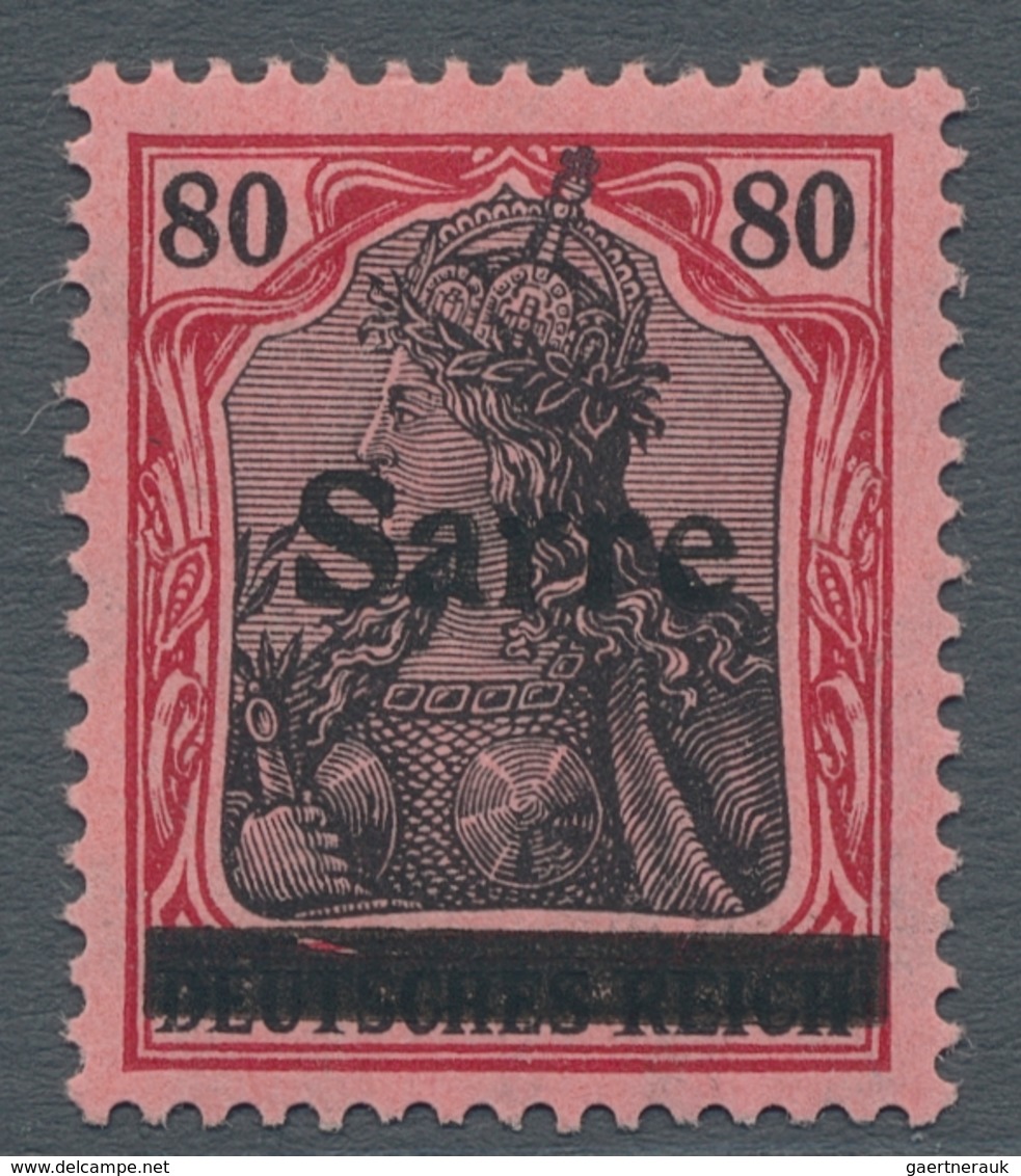 Deutsche Abstimmungsgebiete: Saargebiet: 1920, "80 Pfg. Germania/Sarre Mit Aufdruck In Type I Und Au - Brieven En Documenten
