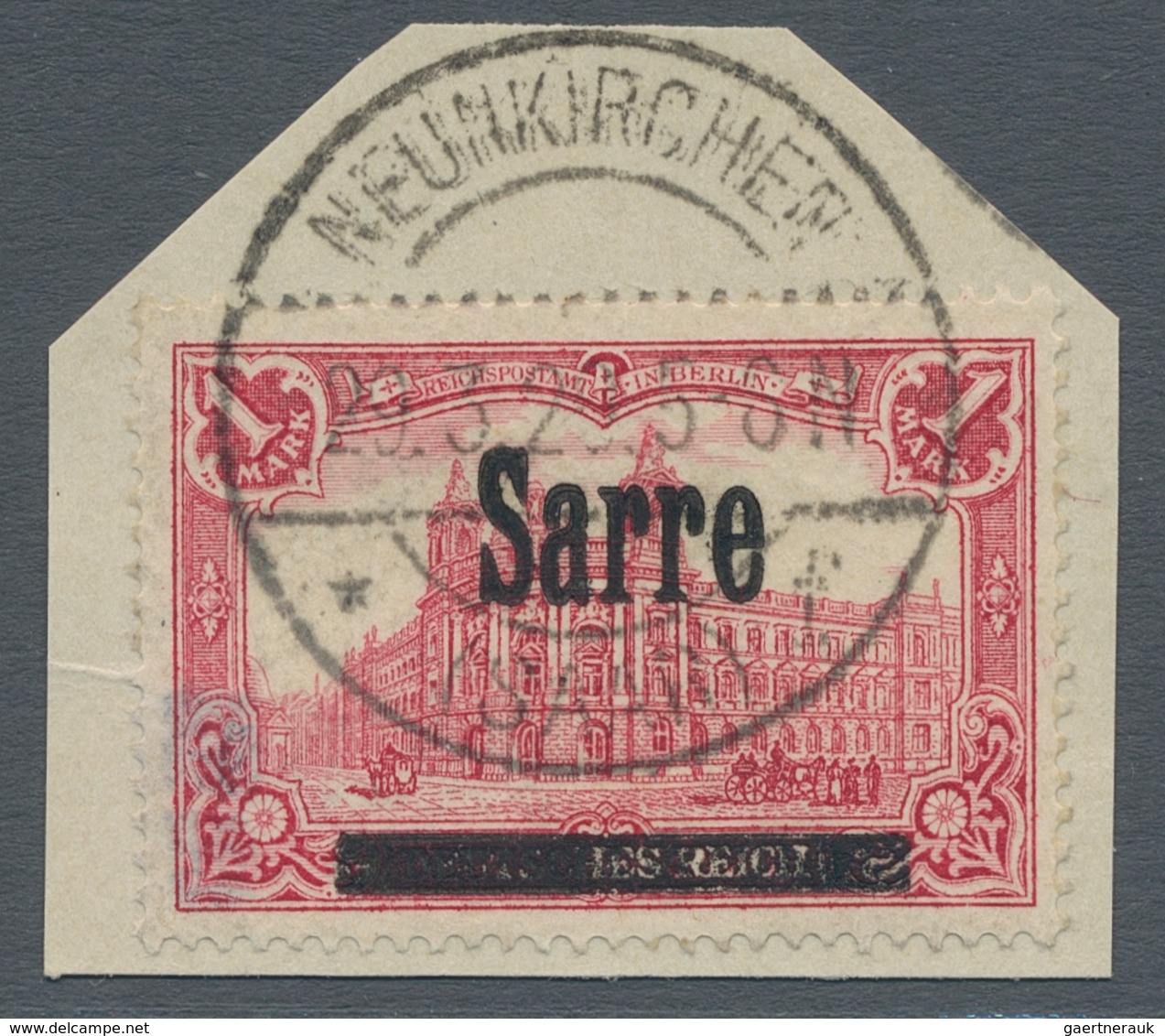 Deutsche Abstimmungsgebiete: Saargebiet: 1920, "1 Mk. Germania/Sarre Mit Zähnung B", Sauber NEUNKIRC - Covers & Documents