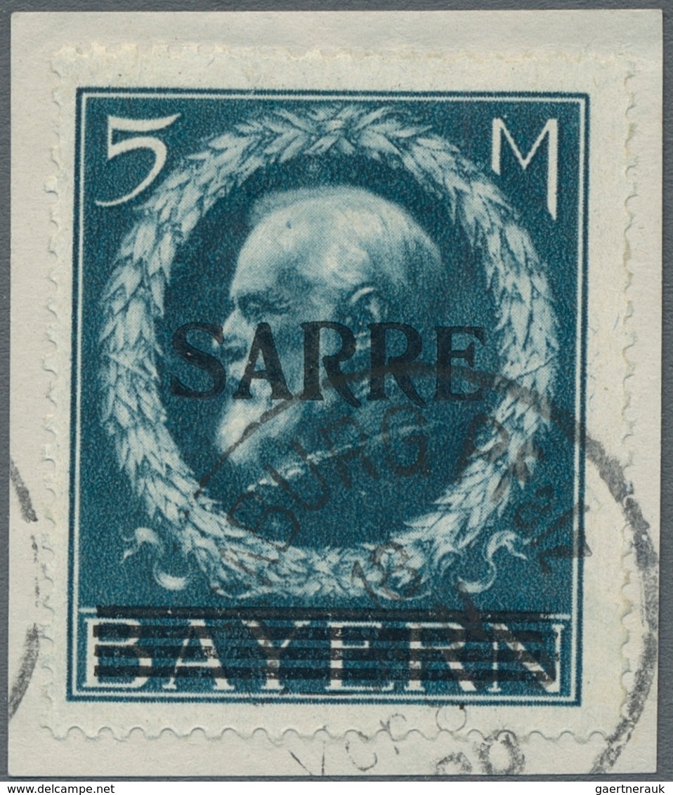 Deutsche Abstimmungsgebiete: Saargebiet: 1920, "Bayern/Sarre", überkompletter Satz Mit Zusätzlich Mi - Covers & Documents