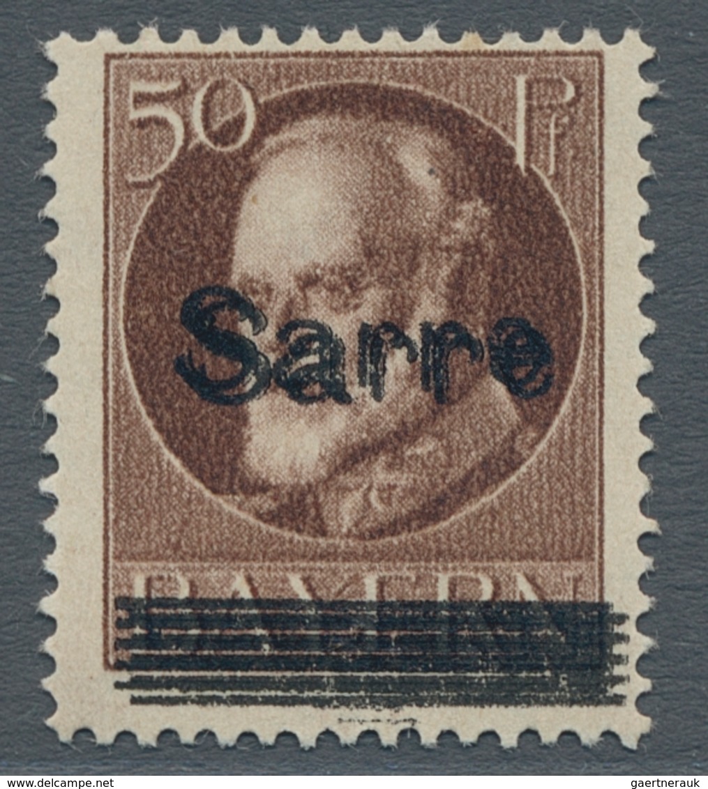 Deutsche Abstimmungsgebiete: Saargebiet: 1920, "50 Pfg. Bayern/Sarre Mit Doppeltem Aufdruck", Postfr - Covers & Documents