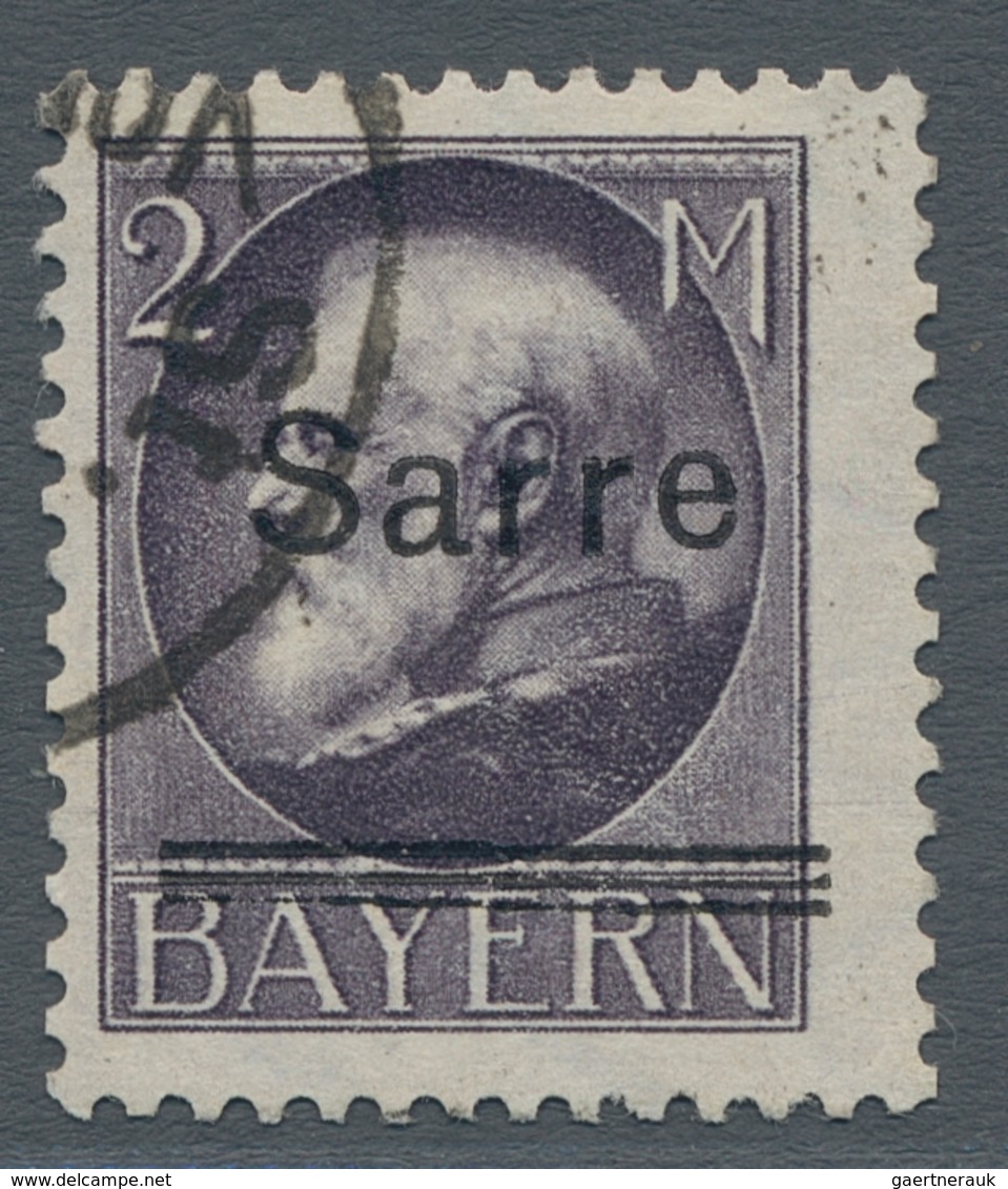 Deutsche Abstimmungsgebiete: Saargebiet: 1920, "2 Mk. Bayern/Sarre Mit Aufdruck-PLF II", Sauber Gest - Brieven En Documenten