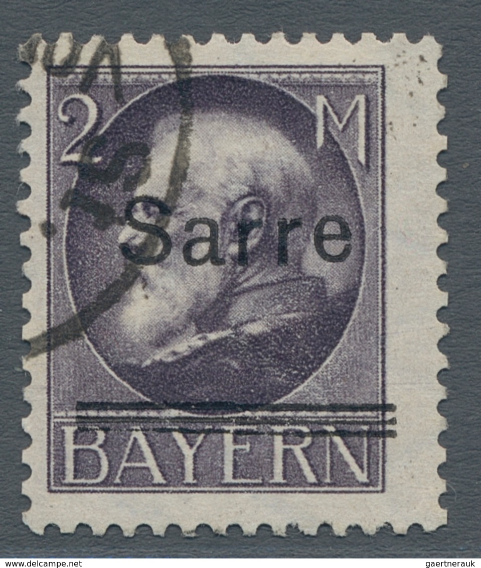 Deutsche Abstimmungsgebiete: Saargebiet: 1920, "2 Mk. Bayern/Sarre Mit Aufdruck-PLF II", Sauber Gest - Briefe U. Dokumente