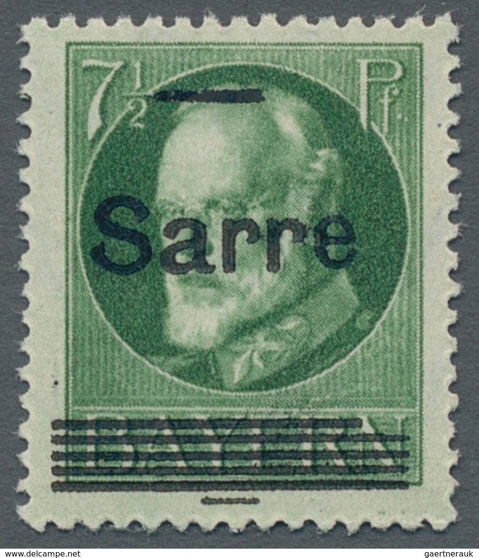 Deutsche Abstimmungsgebiete: Saargebiet: 1920, "7½ Pfg. Bayern/Sarre Mit Aufdruck-PLF B I", Postfris - Covers & Documents