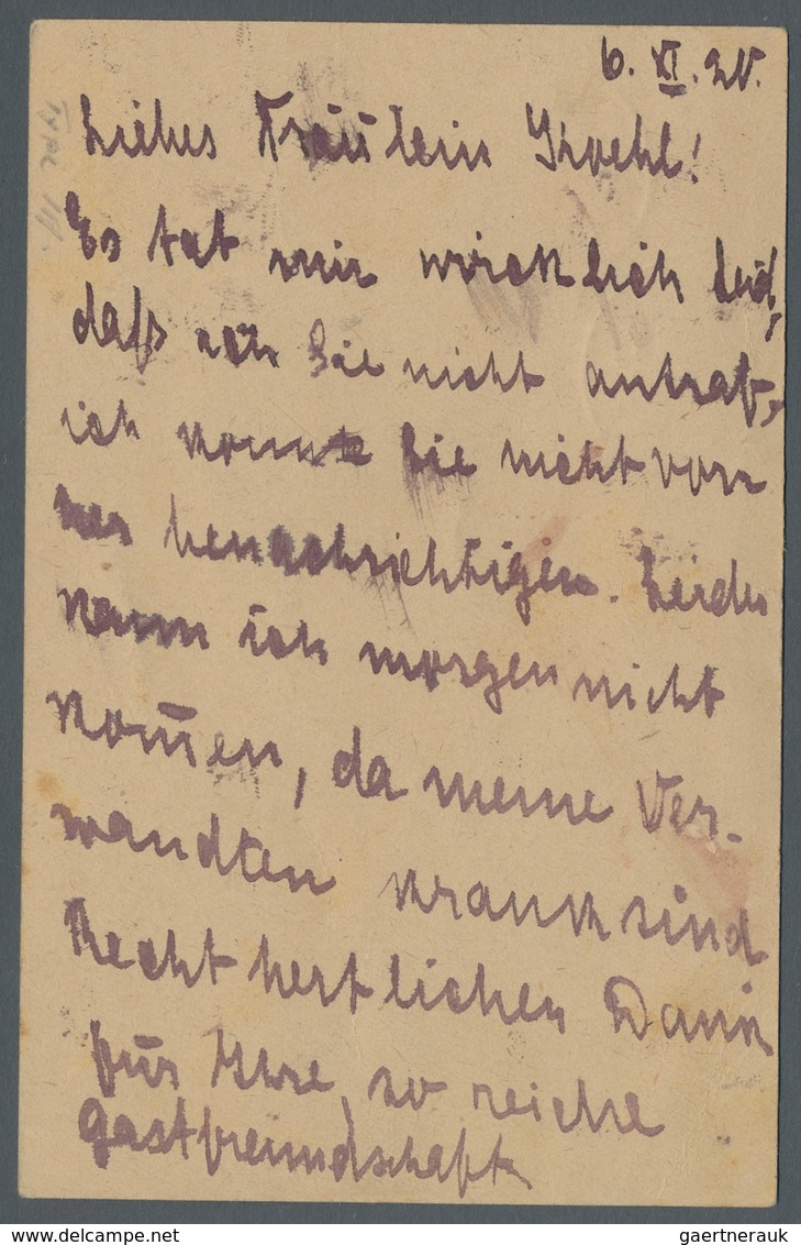 Deutsche Abstimmungsgebiete: Saargebiet - Ganzsachen: 1920, "15 Pfg. Braunlila Mit Aufdruck In Type - Postwaardestukken