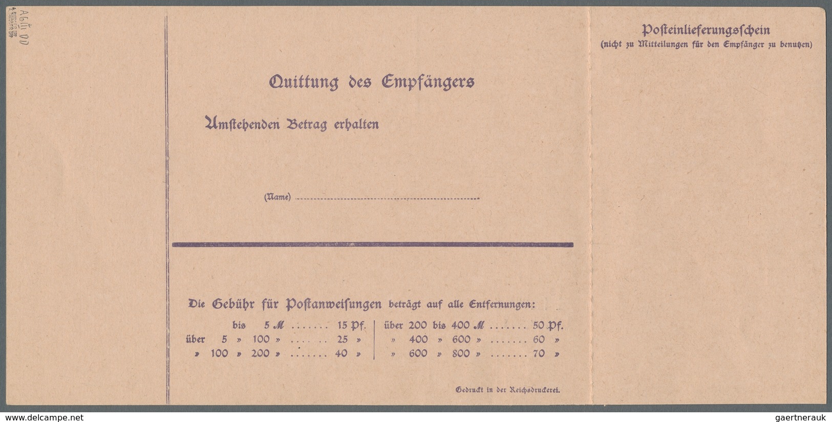 Deutsche Abstimmungsgebiete: Saargebiet - Ganzsachen: 1920/21, "15 Pfg. Germania/Saargebiet Mit Dopp - Ganzsachen