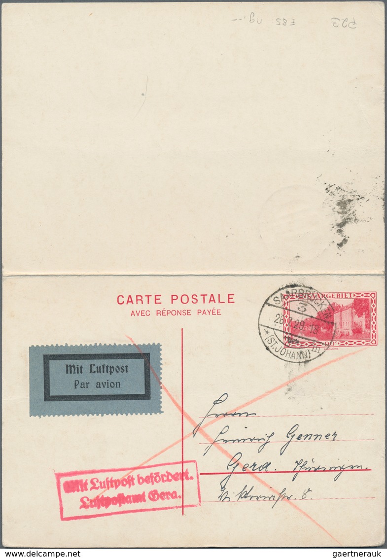 Deutsche Abstimmungsgebiete: Saargebiet - Ganzsachen: 1929, Bedarfs- Und Portogerechte Verwendung Ei - Postwaardestukken