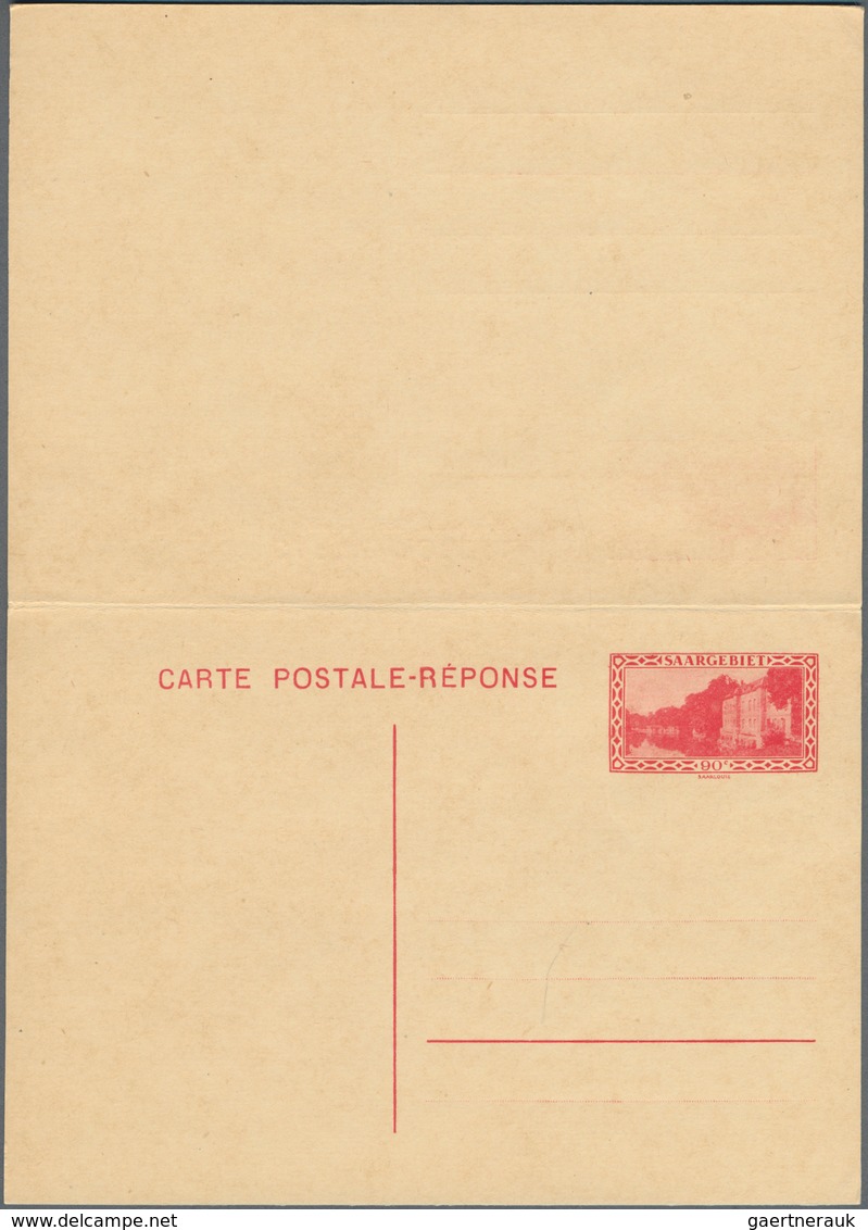 Deutsche Abstimmungsgebiete: Saargebiet - Ganzsachen: 1928, Ungebrauchte Ganzsachenpostkarte Mit Bez - Postal Stationery